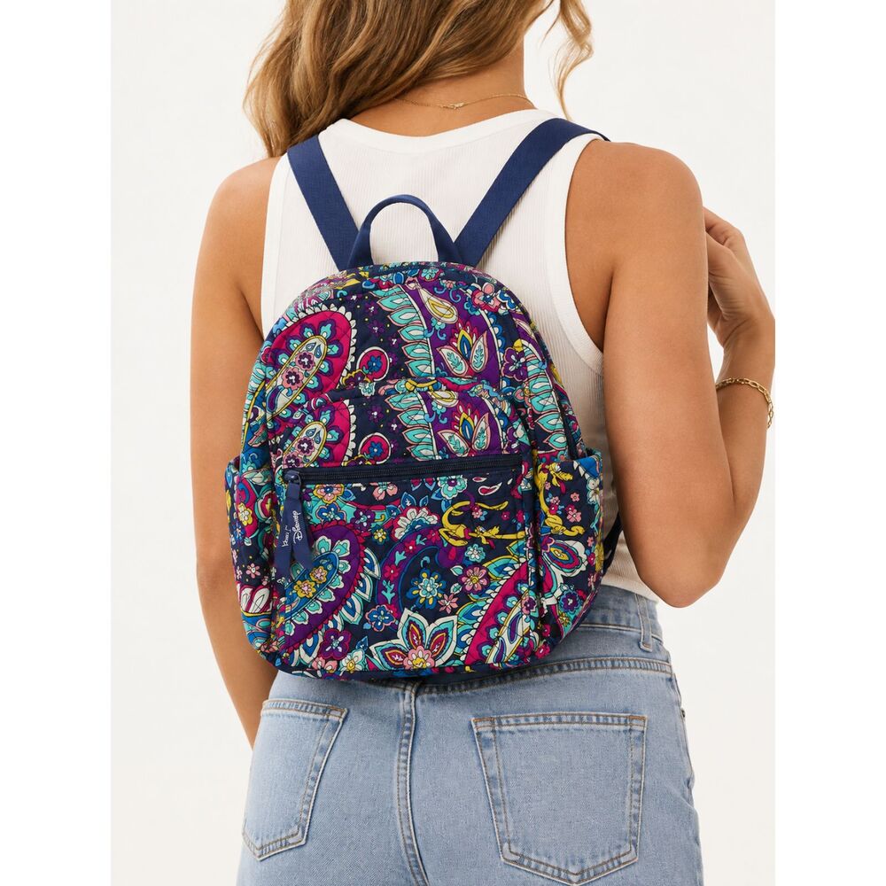 Vera Bradley Disney Sensational Six Paisley Small Backpack Mickey Floral Retired